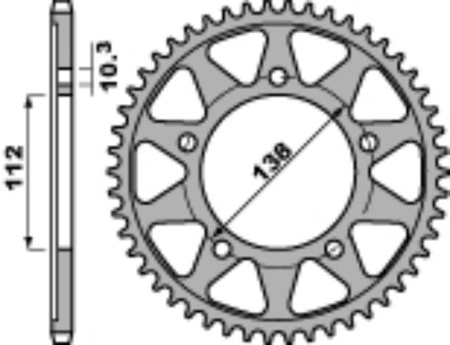 Pbr Zębatka Tylna 4383 48 C45 Yamaha R6 99-02 Łańc.532 Jtr1873.48 Made In I