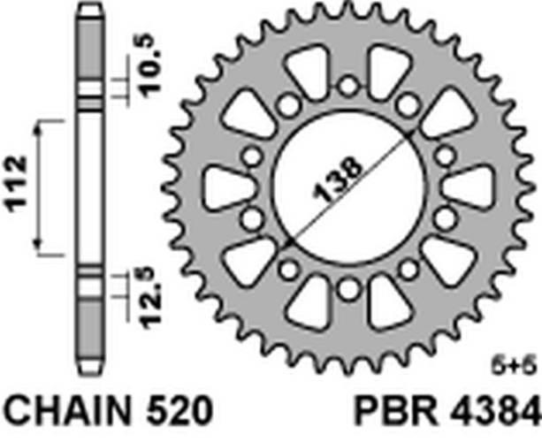 Pbr Zębatka Tylna 4384 41 C45 Honda 500F/R/X 13-16 Jtr1316.41