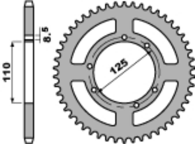 Pbr Zębatka Tylna 4390 60 F Hm 50 Crf 50 Sherco 50Sm Łańc. 428