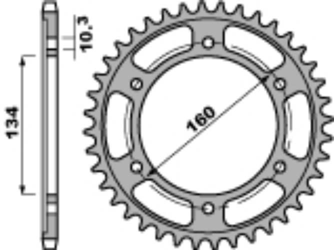 Pbr Zębatka Tylna 4405 46 C45 Honda Cbr 600 F Sport 01-03 Jtr1307.46 Łańc