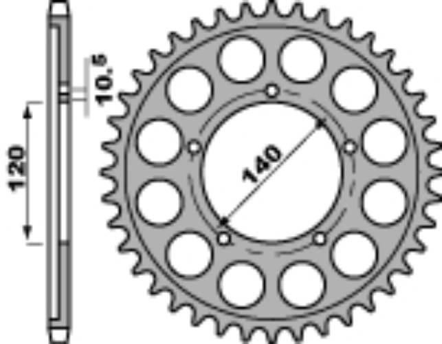 Pbr Zębatka Tylna 4409 43 C45 Suzuki Gsxr 1000 01-09 Gsf1250, Gsxr1300 08-1