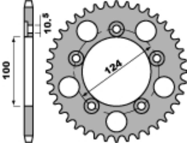 Pbr Zębatka Tylna 4443 38 C45 Ducati 749 03-06 Łańc. 525 Jtr744.38 Made In