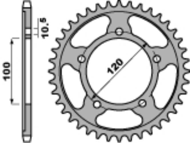Pbr Zębatka Tylna 4447 46 C45 Aprilia Smv 750 Dorsoduro 08-12 Jtr702.46 Łań