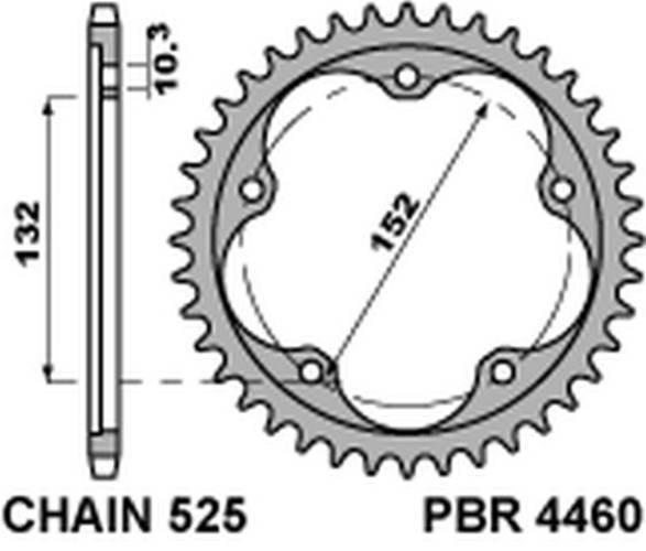 Pbr Zębatka Tylna 4460 43 Stal Hartowana Mv Augusta 800/910/920/989/990/100
