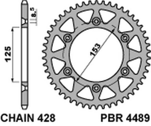 Pbr Zębatka Tylna 4489 59 F Honda Crm 125 Hm 08-11 Łańc. 428