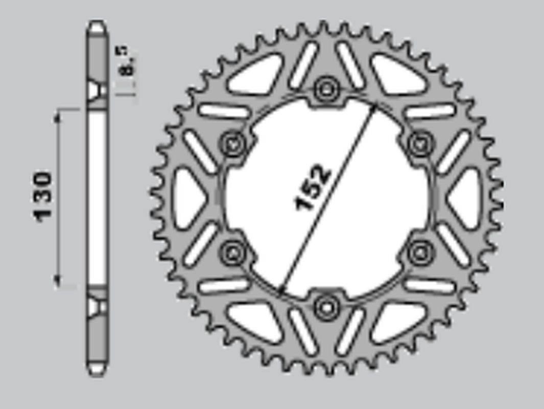 Cht Zębatka Tylna Aluminiowa T7075 Ergal 4500 49 Aprilia Mxv/Rxv/Sxv 450/55