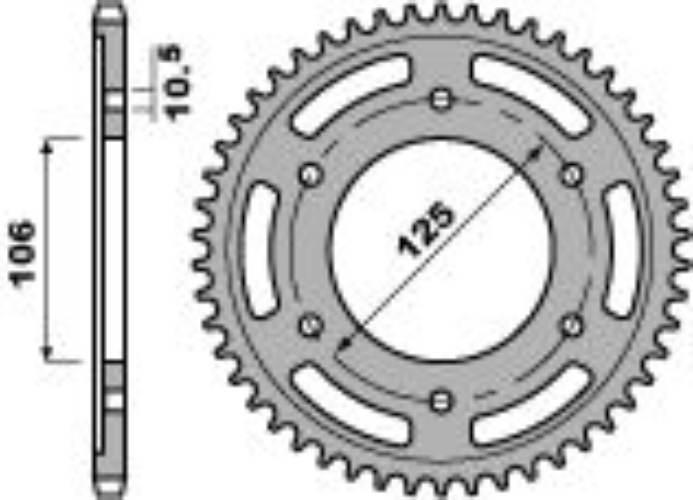 Pbr Zębatka Tylna 4529 47 C45 Triumph 675 Daytona/ Street Triple 08-16 Łańc