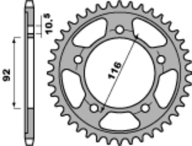 Pbr Zębatka Tylna 4542 41 C45 Kawasaki Zzr 1400 06-10 Łańc. 530 Jtr1493.41