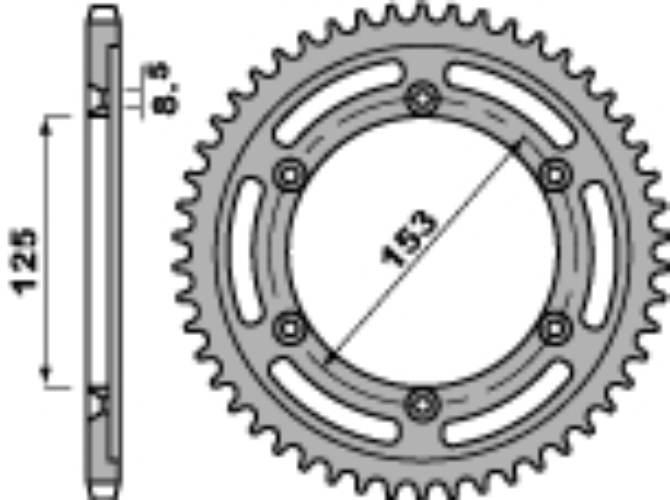Pbr Zębatka Tylna 4547 54 C45 Honda Xr 125L 03-08 Jtr1258.54 Łańc. 428