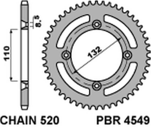 Pbr Zębatka Tylna 4549 48 Ktm 350 Freeride 14-'20 350 '12-'17