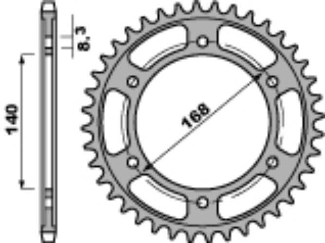 Pbr Zębatka Tylna 4550 47 C45 Bmw F 800 R 09-16 Otwór Na Śrubę 8,5Mm Jtr6.4