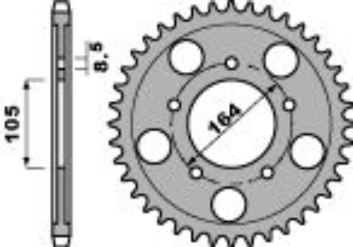 Pbr Zębatka Tylna 4557 47 C45 Gilera Gp 800 09-13 Aprilia Srv850 12 Łańc. 5