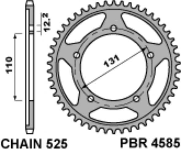 Pbr Zębatka Tylna 4585 45 C45 Bmw S1000Rr 12-16, S1000Xr 15-16 Jtr7.45