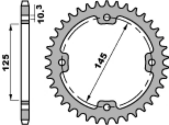 Pbr Zębatka Tylna 4588 37 C45 Yamaha Yfz 450R '09-'19, Yfm 250/350/450/700