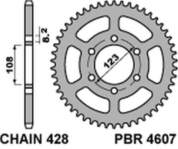 Pbr Zębatka Tylna 4607 49 C45 Derbi Gpr 125 4T 09-13 Łańc. 428