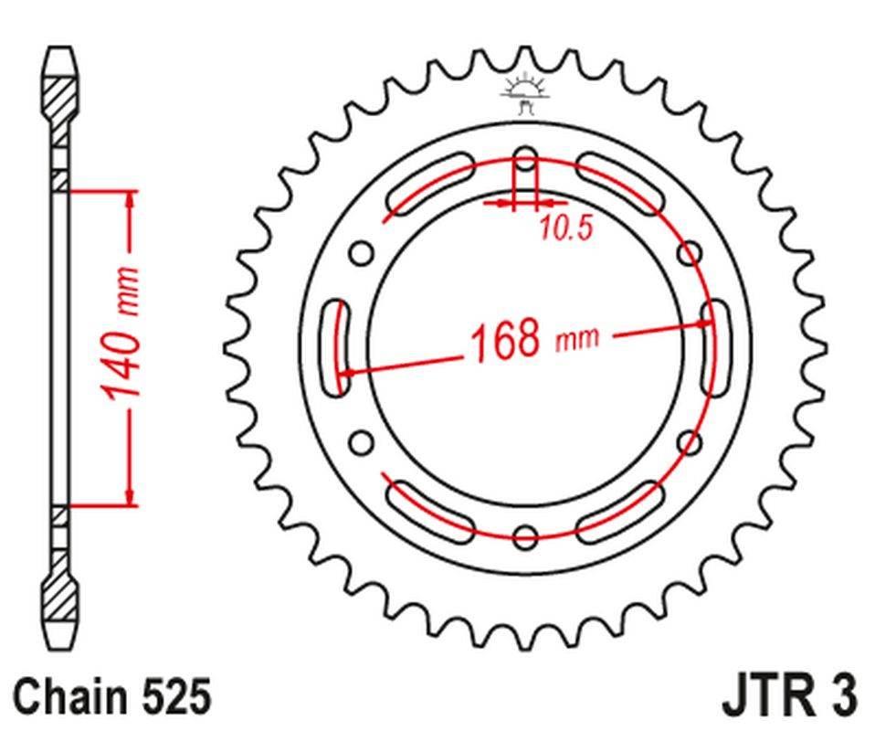 Jt Zębatka Tylna 4613 42 Bmw F 800 Gs '06-'13 Na Śrubę 10,5Mm 461342Jtzbk Ł