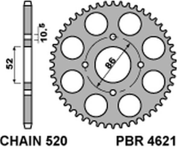 Pbr Zębatka Tylna 4621 30 F Kymco Mxu/Mxr50/150 02-13 Jtr1071.30 Łańc. 520
