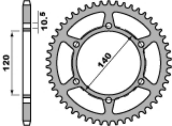 Pbr Zębatka Tylna 475 44 C45 Kawasaki Klr 250 84-05 Jtr1490.44 Łańc. 520 Ma