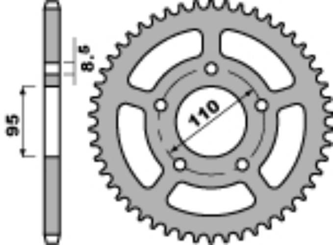 Pbr Zębatka Tylna 486 50 Cigiva 125 Wsxt Łańc. 428 Made In Italy