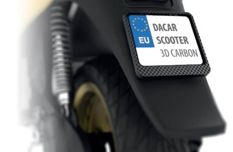 Biketec Ramka Pod Tablicę Rejestracyjną Skuter/Scooter Kolor 3D Karbon 4879