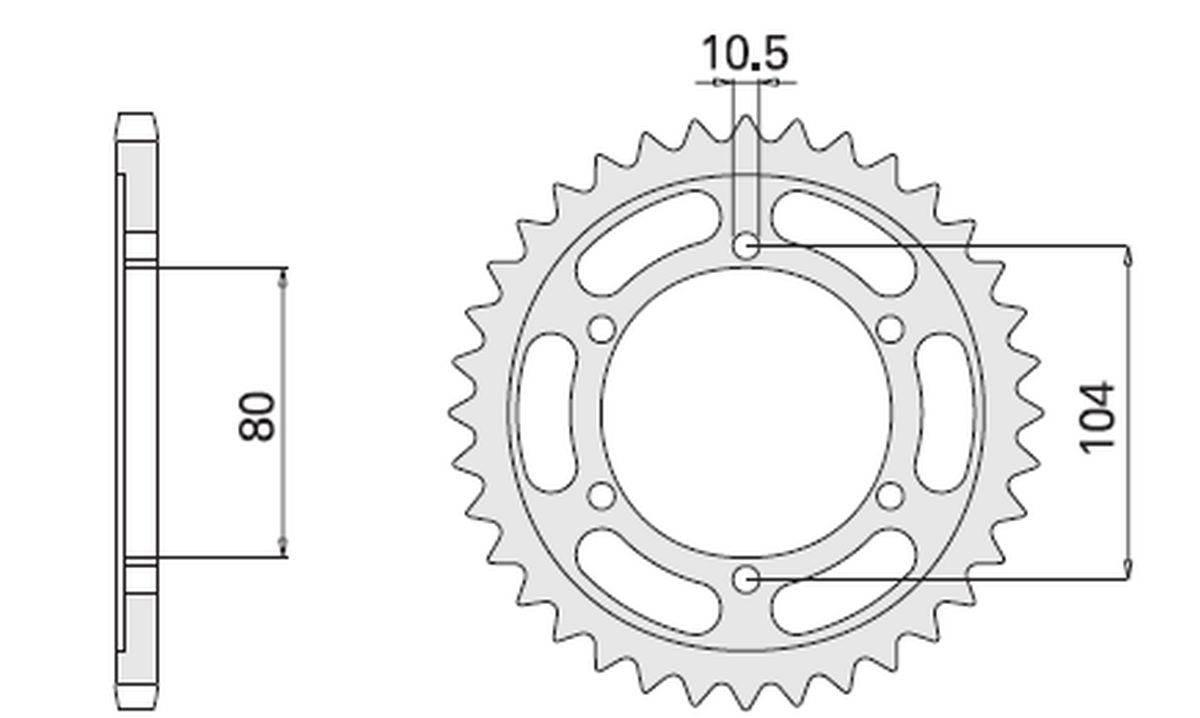 Cht Zębatka Tylna 488 42 488-42 Kawasaki Zx 10R Mod. 530