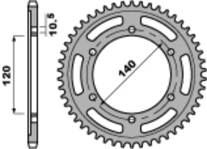 Pbr Zębatka Tylna 498 43 C45 Suzuki Gsxr 750 96-97 Jtr499.42 Łańc. 530 Made