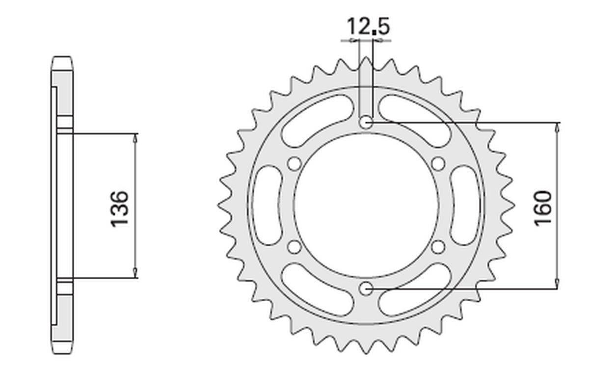 Cht Zębatka Tylna 500 40 Kawasaki Gpz100 Rx 86-88 506-40 Łańc.630 Jtr506.40