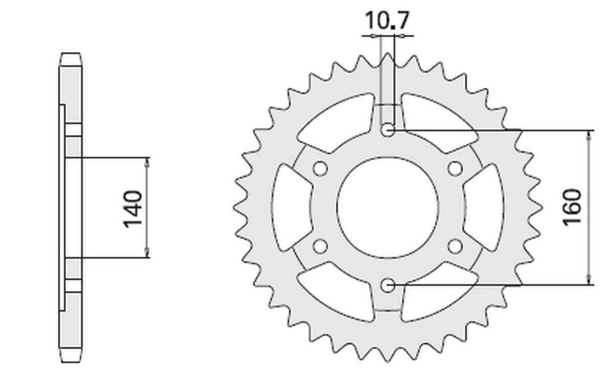 Cht Zębatka Tylna 502 44 Kawasaki Zzr 1100 98-99 502-44 Jtr502.44