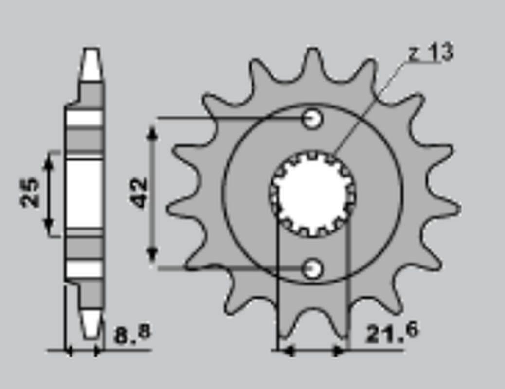 Cht Zębatka Przednia 525 16 Kawasaki Gpz 500S '87-'05, Kle 500 '91-'96