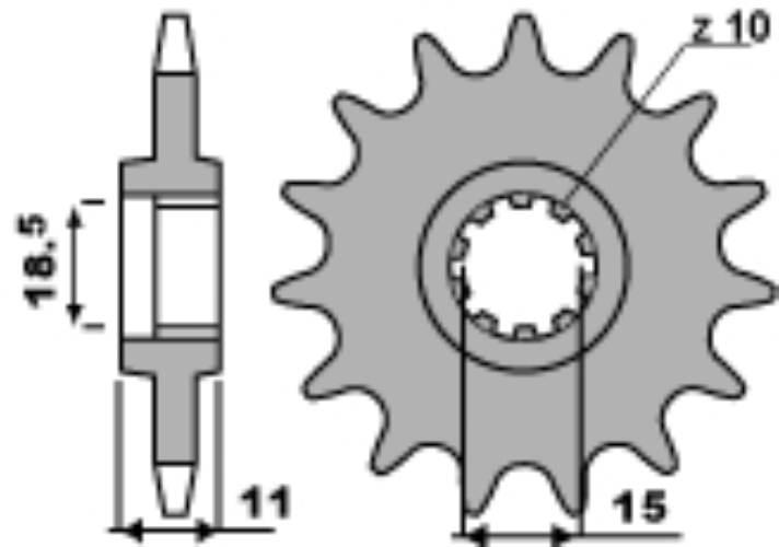 Pbr Zębatka Przednia 594 12 18Nc Garelli 50 83-91 Łańc. 415 Made In Italy