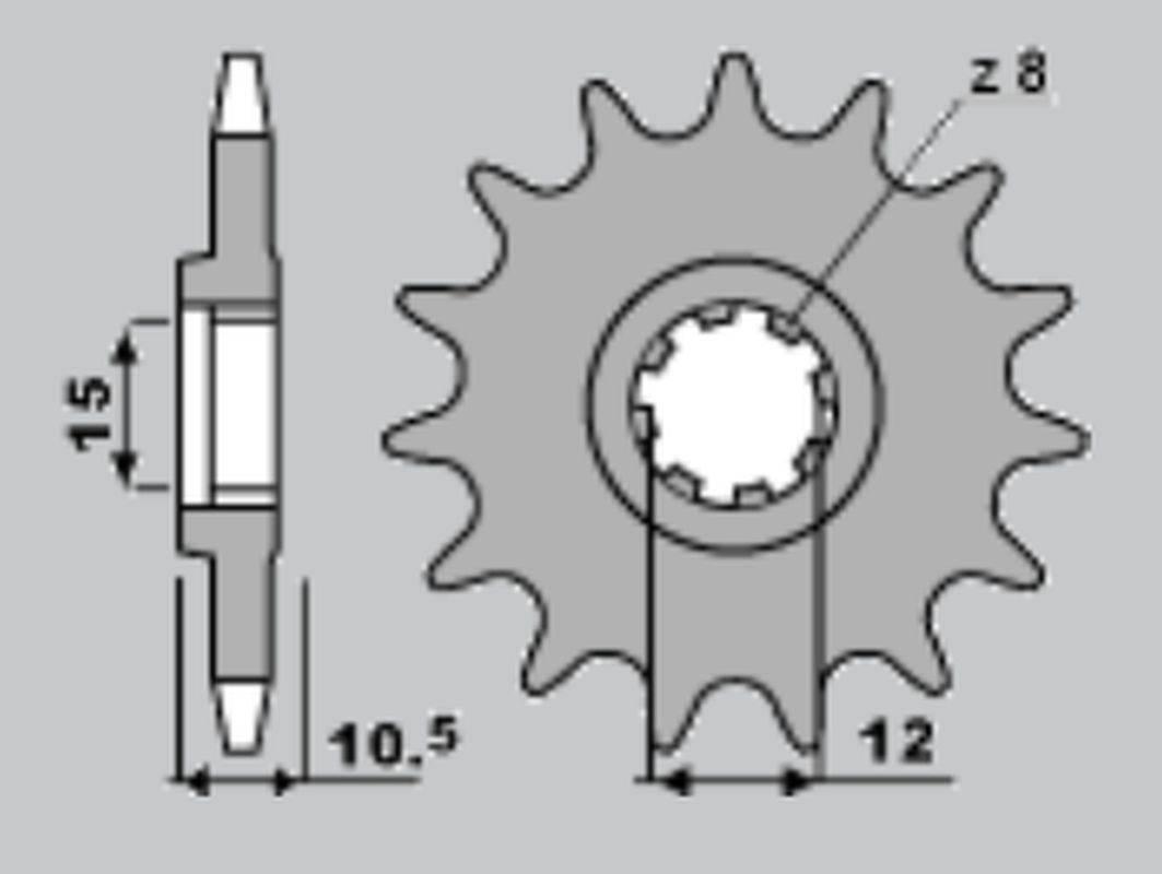 Cht Zębatka Przednia 595 13 Aprilia 50 588-13 Łańc.415