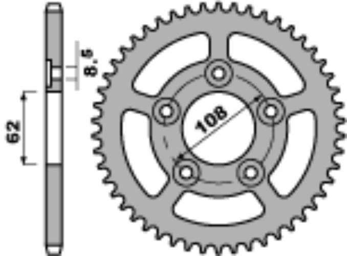 Pbr Zębatka Tylna 714 39 C45 Aprilia Rs 125 93-05 Łańc. 520 Made In Italy