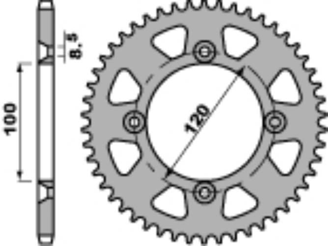 Pbr Zębatka Tylna 798 51 C45 Suzuki Rm 80/85, Yamaha Yz 80/85 428 Jtr798.51