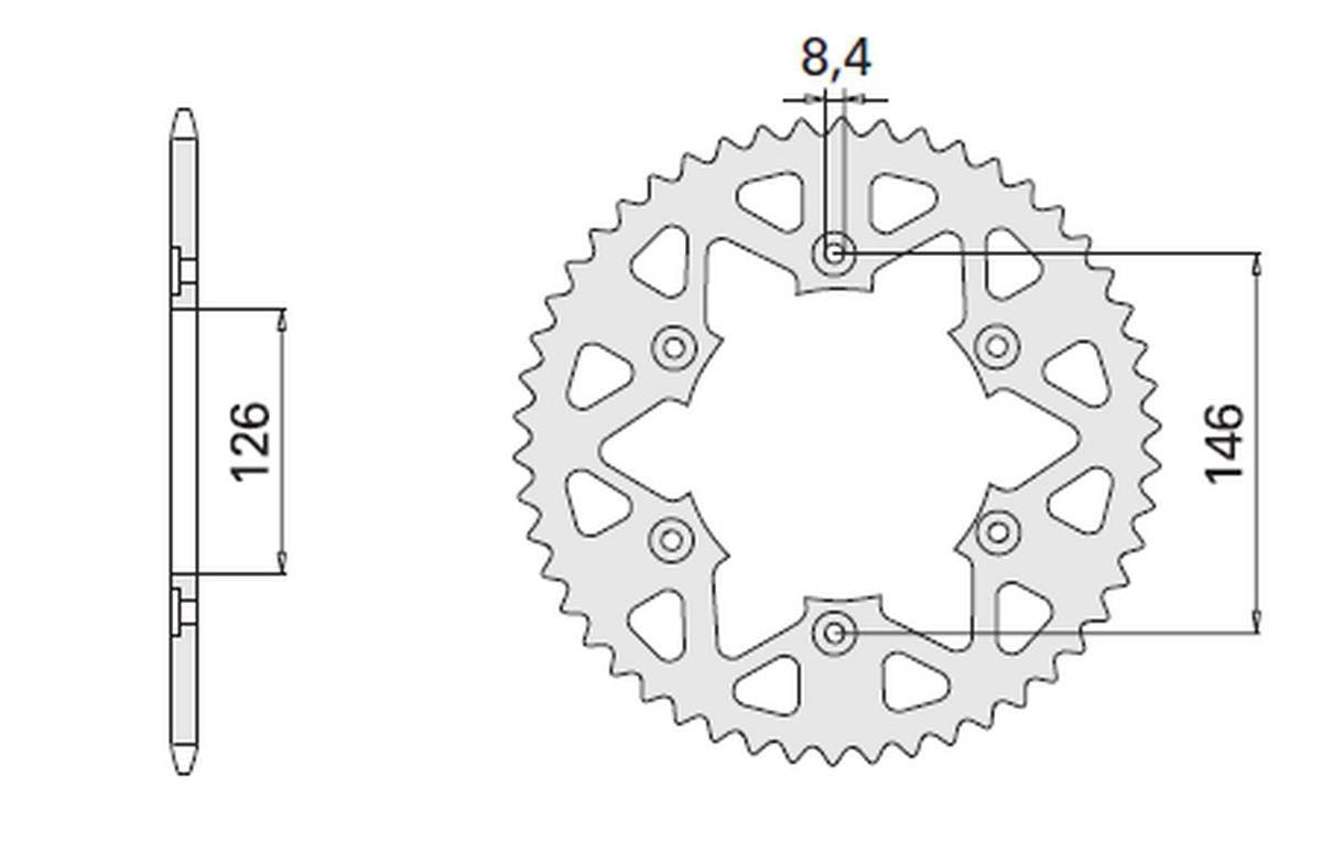 Cht Zębatka Tylna 808 51 Aluminiowa Ergal 808 51 80851 Kolor Czarny Suzuki