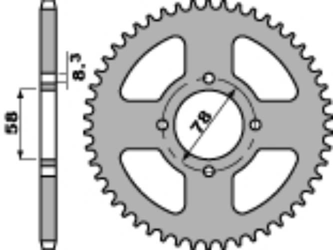 Pbr Zębatka Tylna 810 42 F Suzuki Gn 125/ Gs 125 Łańc. 428 Jtr810.42