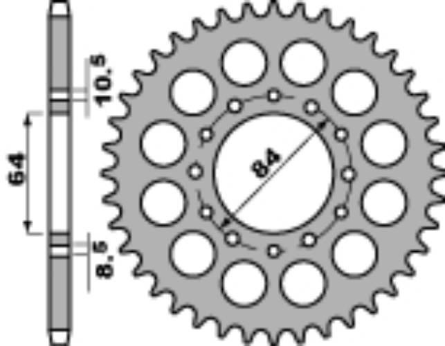 Pbr Zębatka Tylna 811 40 C45 Suzuki Ltz 400 03-08 Jtr1826.40 Ksf400 Łańc. 5