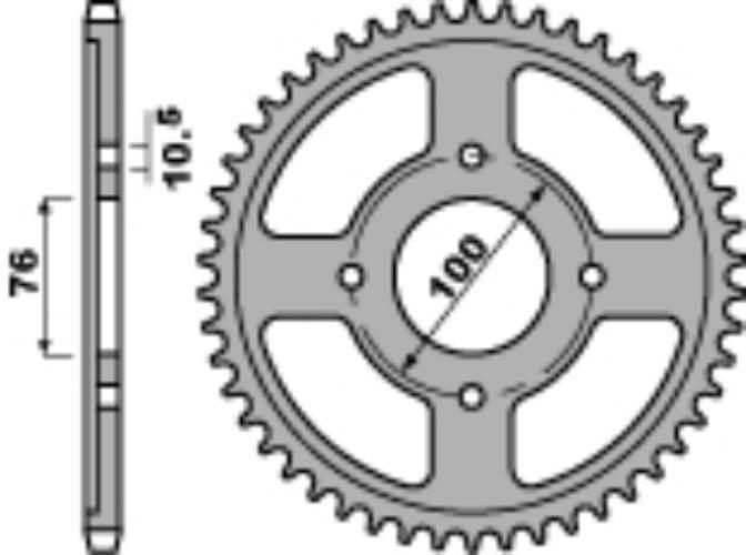 Pbr Zębatka Tylna 817 46 9C45 Suzuki Gsx 600 F 86-88 Łańc. 530 Made In Ital