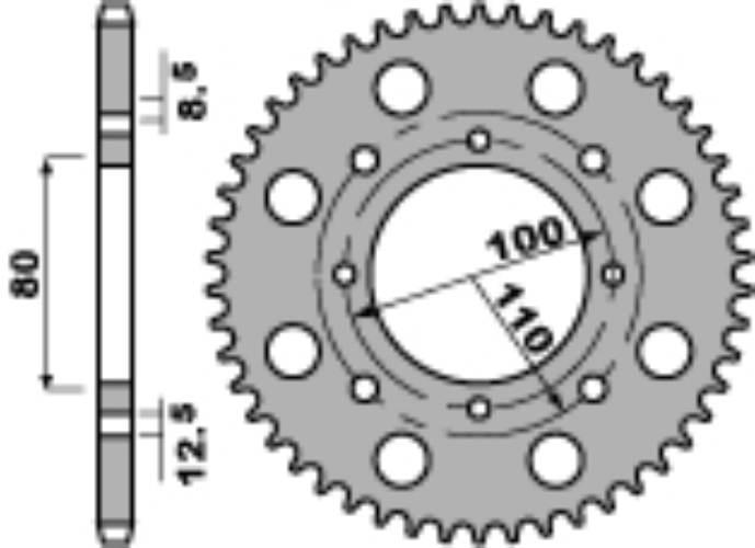 Pbr Zębatka Tylna 819 41 C45 Suzuki Gn 250 82-99, Gz 250 99-11 Jtr819/2.41