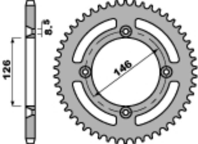 Pbr Zębatka Tylna 822 50 C45 Suzuki Ts 125X 84-89 Łańc. 428 Jtr805.50