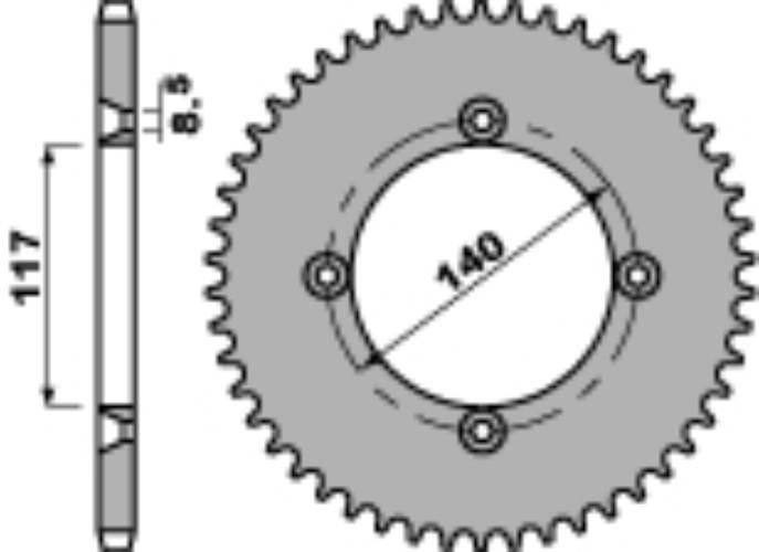 Pbr Zębatka Tylna 831 46 C45 Yamaha Yz 80 86-92 Jtr831.46 Łańc. 428 Made In