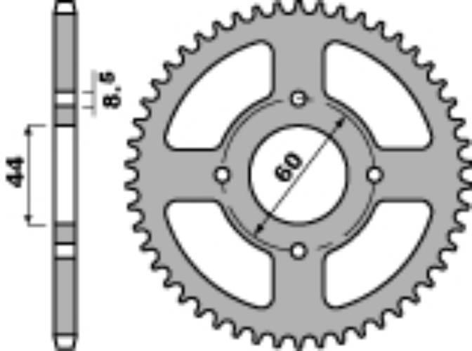 Pbr Zębatka Tylna 832 45 F Yamaha Dt 50 R 88-90, Mbk 50Sm 03-04 Łańc. 420 M