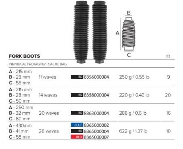 Polisport Gumy Na Teleskopy 350Mm-430Mm X41Mmx58Mm Kolor Czerwony - zdjęcie 2