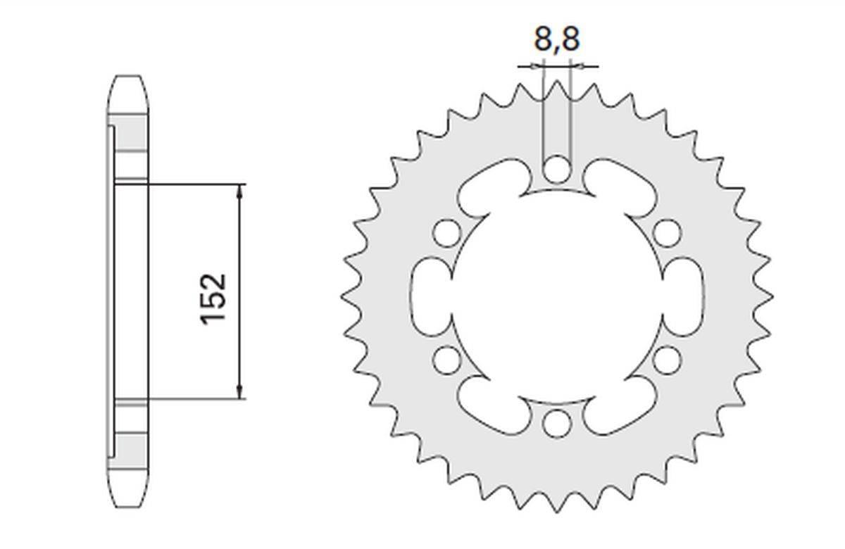 Cht Zębatka Tylna 841 42 841-42 Yamaha Sr 500 78-80, Xt 500 76-80 Łańc. 530