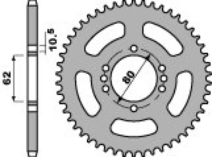 Cht Zębatka Tylna 843 51 843-51 Yamaha Dt 125Lc '85-'88, Sr 125 '85-'94, Dt