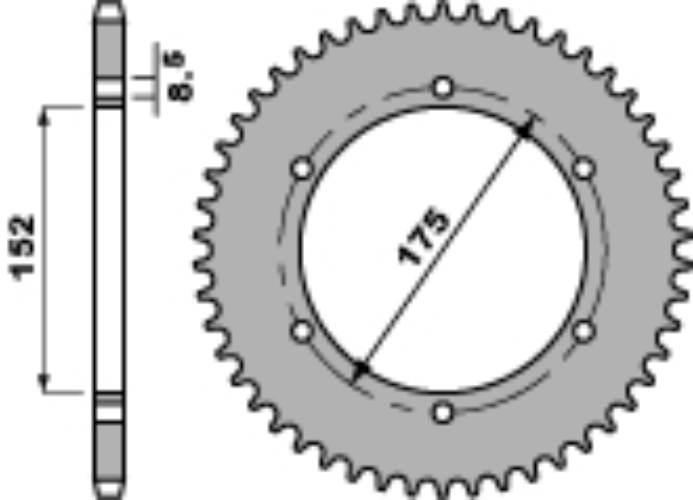 Pbr Zębatka Tylna 844 55 F Yamaha Dt 125R 88-92 Jtr1843.55 Łańc. 428 Jtr839