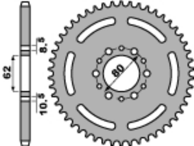 Pbr Zębatka Tylna 845 40 F Yamaha Sr 250 85-94 Espana Jtr845.40 Łańc. 520 M