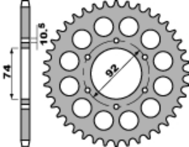 Pbr Zębatka Tylna 852 45 C45 Yamaha Zj550 81-85 Łańc. 530 Jtr856.45 Made In