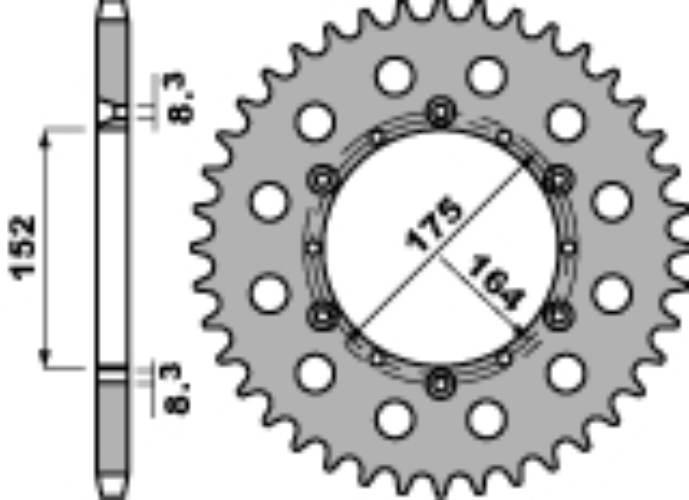 Pbr Zębatka Tylna 856 44 C45 Yamaha Tt 600 R/S Jtr853.44 Łańc. 520 Jtr853.4