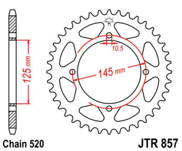Jt Zębatka Tylna 857 45 Yamaha Xt 600E '90-03, Xt 660Z Tenere '91-00 85745J