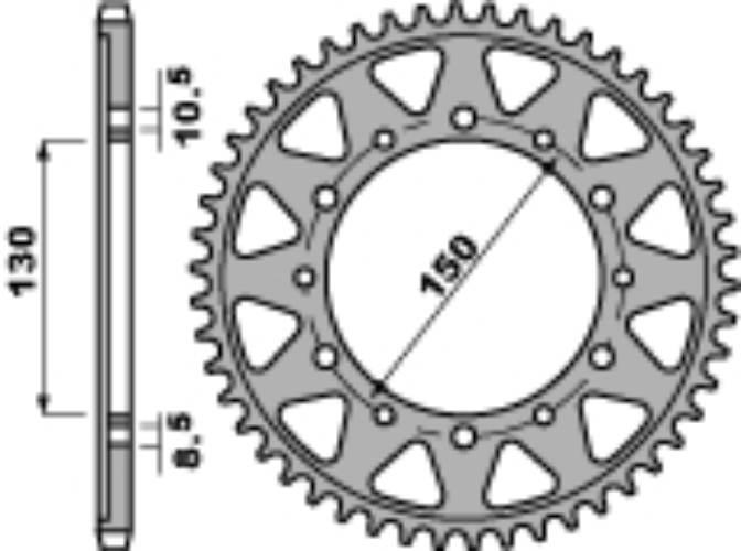 Pbr Zębatka Tylna 860 47 C45 Yamaha Yzf 600 R 97-03 Fzr 1000 Jtr859.47 Łańc